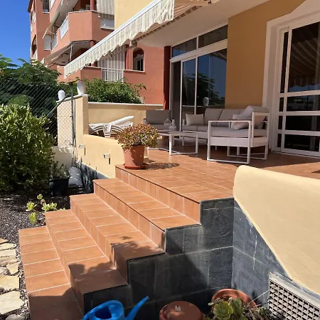 Magnifique Terrasse Avec Jardin, Vue Partielle Sur La Mer Avec Piscine Chauffee, Callao Salvaje, Adeje Lägenhet *